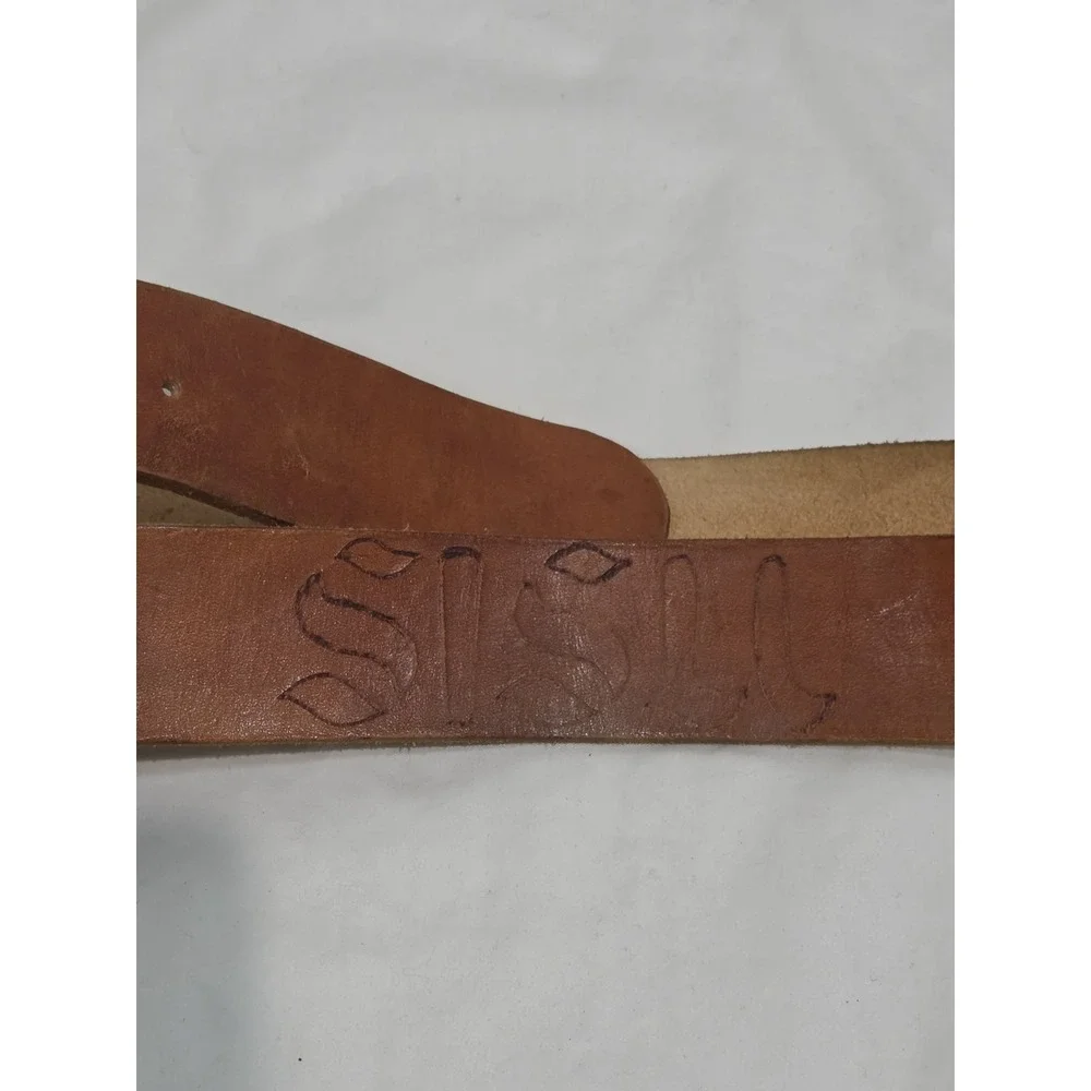 SAIL Brass Belt‎ Buckle w/ SISU Leather Belt 38